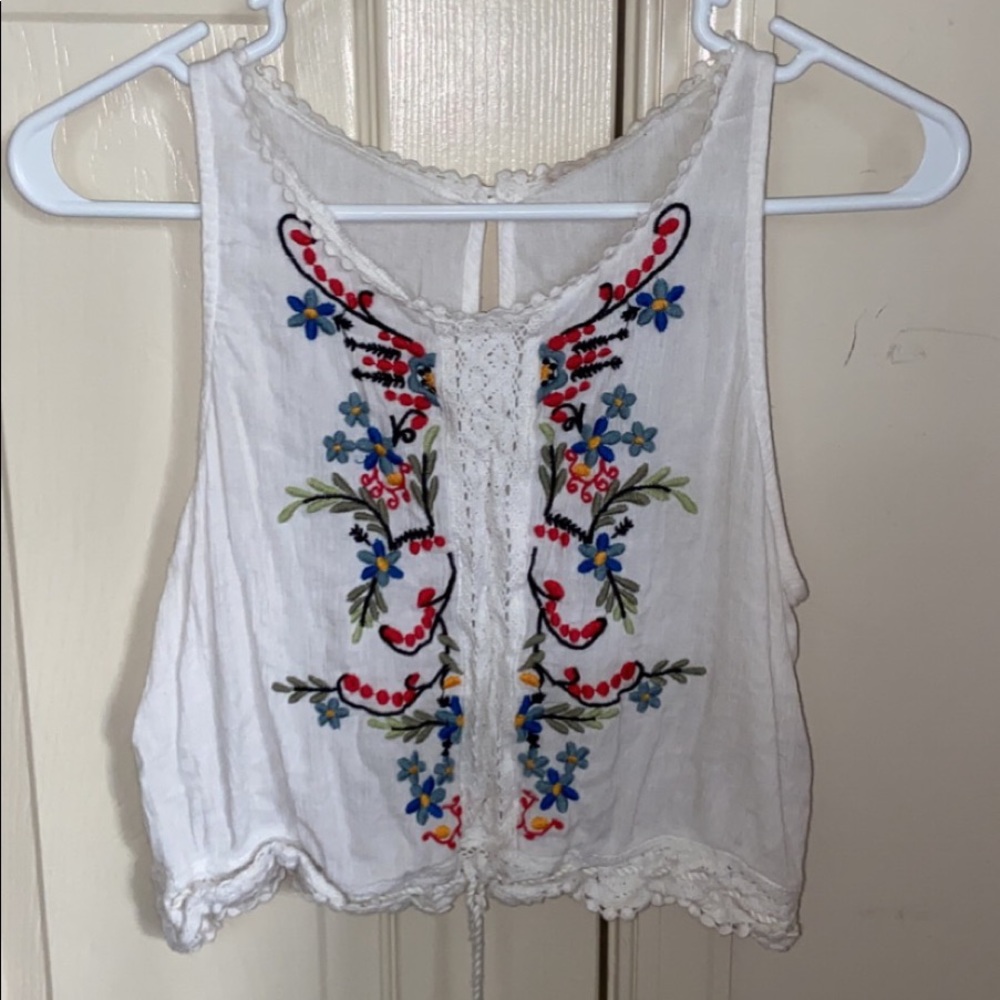 white floral shirt